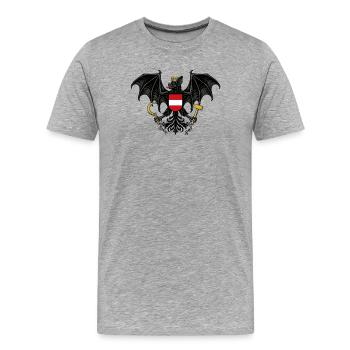 Österreich Wappen Fledermaus - Lustiges Design - Männer Premium Bio T-Shirt - Grau meliert - Vorne - Damien (186cm)