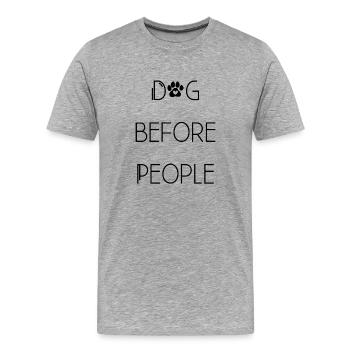 Minimalisme en silhouette noire - T-shirt bio Premium Homme - gris chiné - Devant - Damien (186cm)