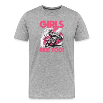 Quad ATV Femme Fille Quad Quad - T-shirt bio Premium Homme - gris chiné - Devant - Damien (186cm)