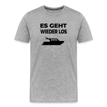 Motorboot - Männer Premium Bio T-Shirt - Grau meliert - Vorne - Damien (186cm)