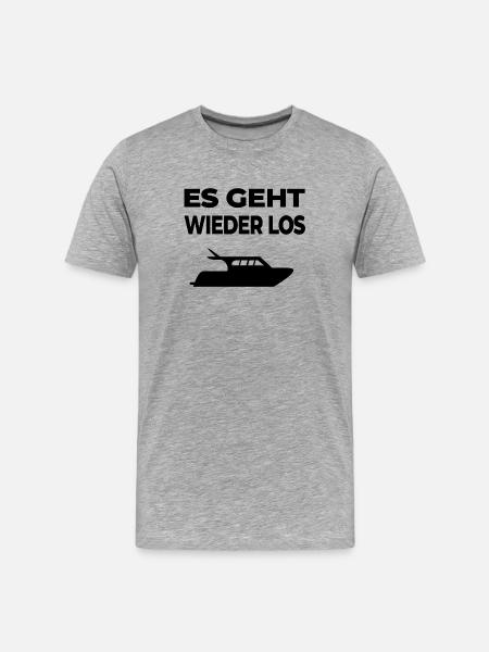 Motorboot - Männer Premium Bio T-Shirt - Grau meliert