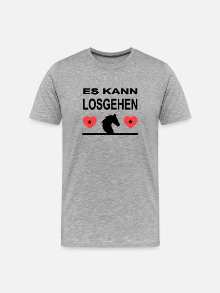 Pferde - Männer Premium Bio T-Shirt - Grau meliert