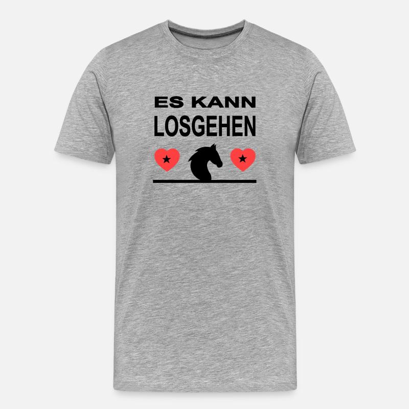 Pferde - Männer Premium Bio T-Shirt - Grau meliert