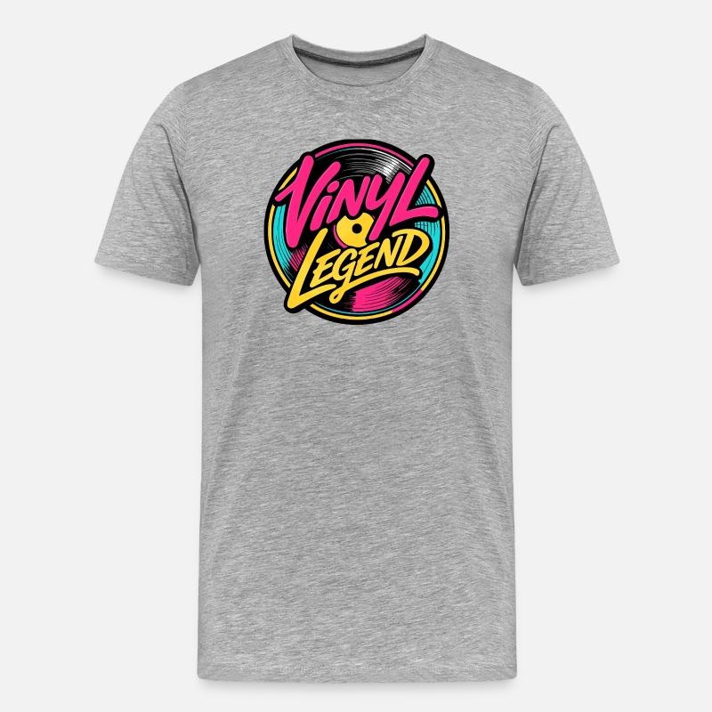 Vinyl Legend : Design culte de disques - T-shirt bio Premium Homme - gris chiné