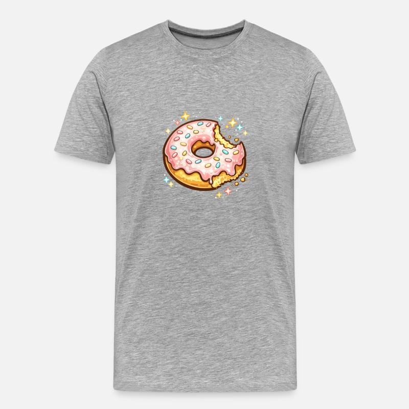 Donut Funkel Sprinkles - Männer Premium Bio T-Shirt - Grau meliert