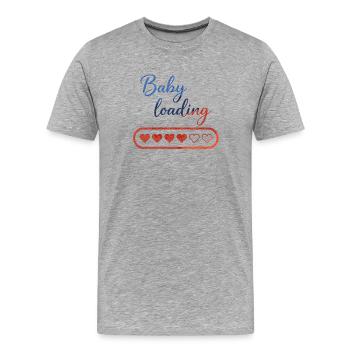Baby Loading: Herz-Countdown - Männer Premium Bio T-Shirt - Grau meliert - Vorne - Damien (186cm)