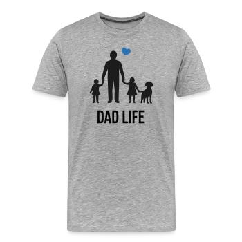 Proud Dad Life Family Man - Men's Premium Organic T-Shirt - heather grey - Front - Damien (186cm)