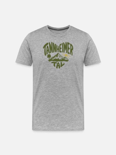 Tannenheimer Tal Berglandschaft Retro - Männer Premium Bio T-Shirt - Grau meliert