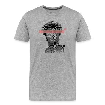 Digital David Michelangelo Pixel-Design - Männer Premium Bio T-Shirt - Grau meliert - Vorne - Damien (186cm)