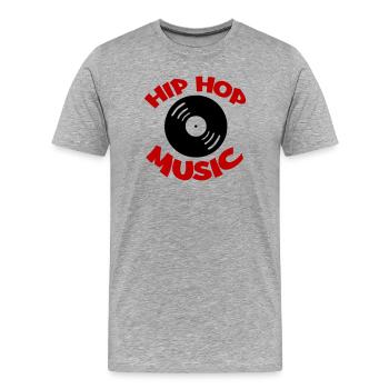 Hip Hop Musik Logo - Männer Premium Bio T-Shirt - Grau meliert - Vorne - Damien (186cm)