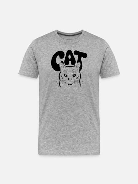 Cat logo for light backgrounds - Men's Premium Organic T-Shirt - heather grey