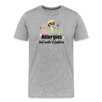 Spring? No thanks! Allergy Queen 2026 - Men's Premium Organic T-Shirt - heather grey - Front - Damien (186cm)