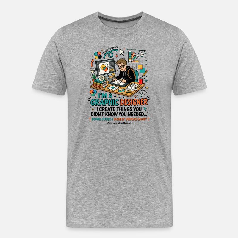 Graphic Designer Tools Humor Spruch - Männer Premium Bio T-Shirt - Grau meliert
