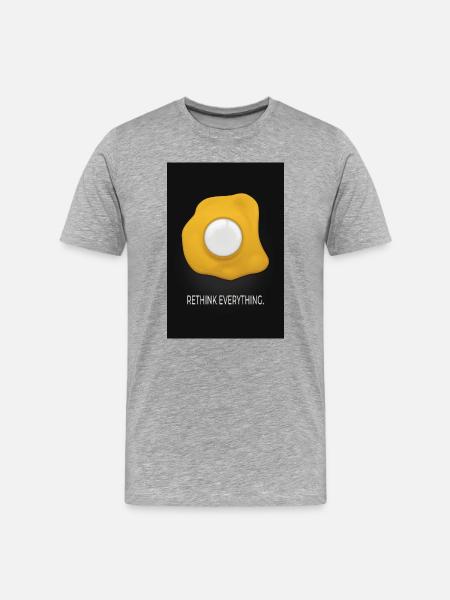 Rethink Everything Minimal Poster Egg Design - Men's Premium Organic T-Shirt - heather grey