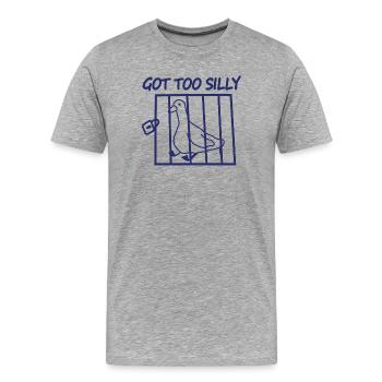 Vogel im Käfig wurde zu albern - Männer Premium Bio T-Shirt - Grau meliert - Vorne - Damien (186cm)