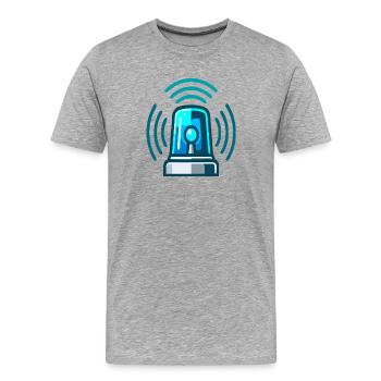 Sauvetage de l’alarme de sirène à lumière bleue - T-shirt bio Premium Homme - gris chiné - Devant - Damien (186cm)