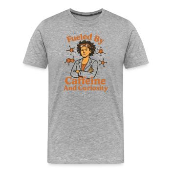Fueled By Caffeine – Shirt for Female Scientists - Men's Premium Organic T-Shirt - heather grey - Front - Damien (186cm)