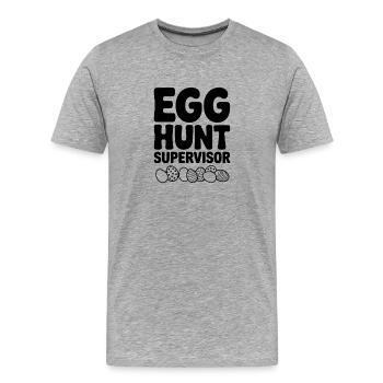 Leiter der Eiersuche - Männer Premium Bio T-Shirt - Grau meliert - Vorne - Damien (186cm)