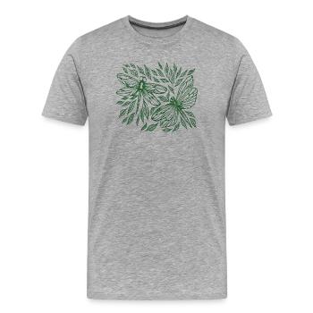 Libellen und botanische Blätter - Männer Premium Bio T-Shirt - Grau meliert - Vorne - Damien (186cm)