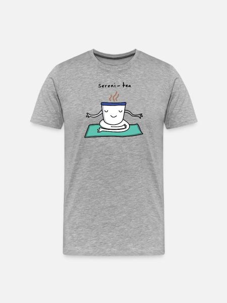 Zen Mug Yoga Calm - Männer Premium Bio T-Shirt - Grau meliert