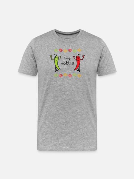 Hey Hottie Chili Duo - Men's Premium Organic T-Shirt - heather grey