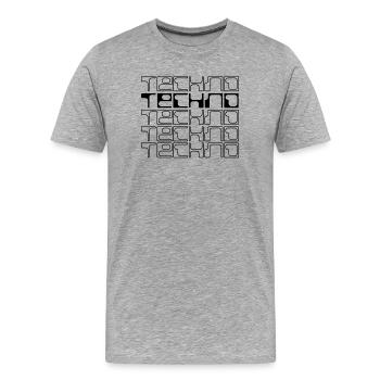 Techno-Musik geometrisches Logodesign - Männer Premium Bio T-Shirt - Grau meliert - Vorne - Damien (186cm)