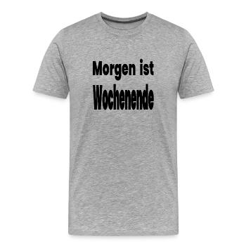 Wochenende - Männer Premium Bio T-Shirt - Grau meliert - Vorne - Damien (186cm)