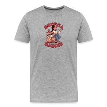 Bodega Baddie Street Vibes - T-shirt bio Premium Homme - gris chiné - Devant - Damien (186cm)