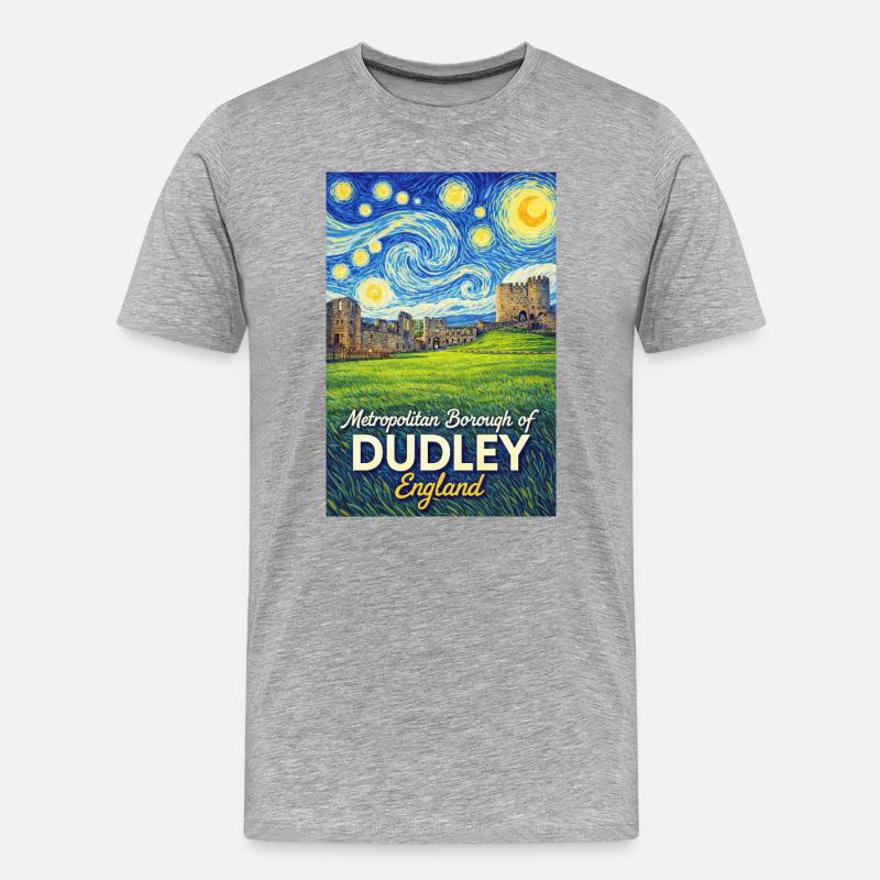 Dudley England Notte Stellata - Maglietta ecologica premium da uomo - grigio melange