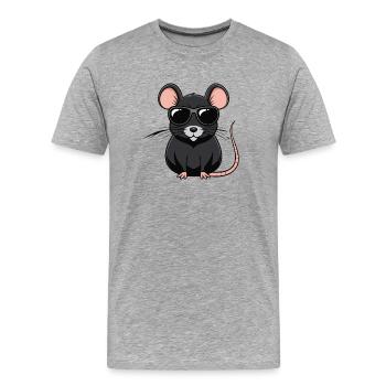 Raccoon chic sunglasses - Men's Premium Organic T-Shirt - heather grey - Front - Damien (186cm)