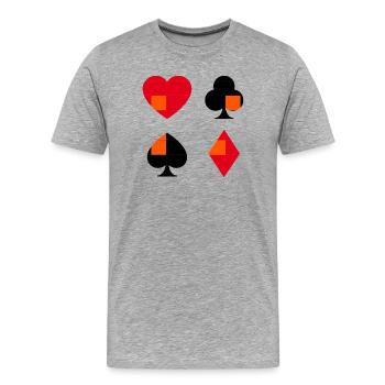 Sammlung geometrischer Kartenanzüge - Männer Premium Bio T-Shirt - Grau meliert - Vorne - Damien (186cm)