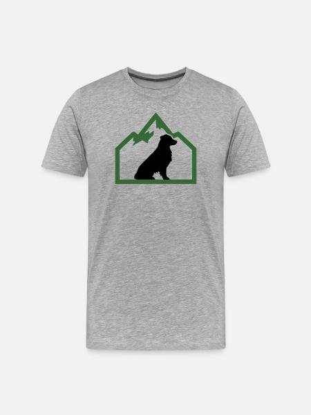 Noble Dog Mountains Outdoor Logo - Men's Premium Organic T-Shirt - heather grey