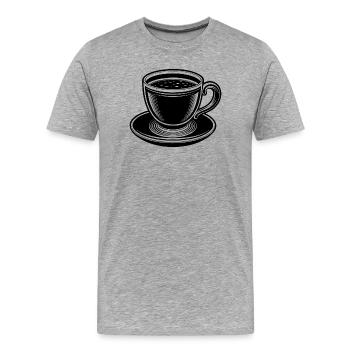 Coffee cup - Men's Premium Organic T-Shirt - heather grey - Front - Damien (186cm)