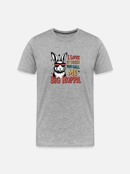 Big Hoppa Bunny Tee - Men's Premium Organic T-Shirt - heather grey