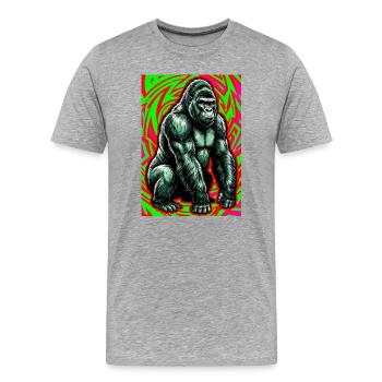 Gorilla - Männer Premium Bio T-Shirt - Grau meliert - Vorne - Damien (186cm)