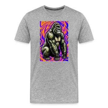 gorilla - Men's Premium Organic T-Shirt - heather grey - Front - Damien (186cm)