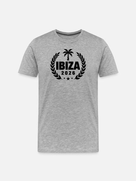 Ibiza 2026 Palm Tree - Men's Premium Organic T-Shirt - heather grey