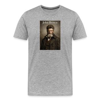John Brown Portrait. - Männer Premium Bio T-Shirt - Grau meliert - Vorne - Damien (186cm)