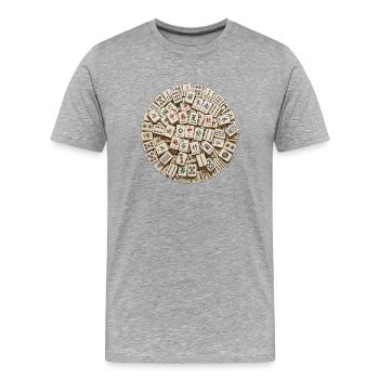 Jahreszeiten Mahjong Kreis - Männer Premium Bio T-Shirt - Grau meliert - Vorne - Damien (186cm)