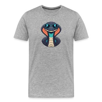 Cobra chic sunglasses - Men's Premium Organic T-Shirt - heather grey - Front - Damien (186cm)
