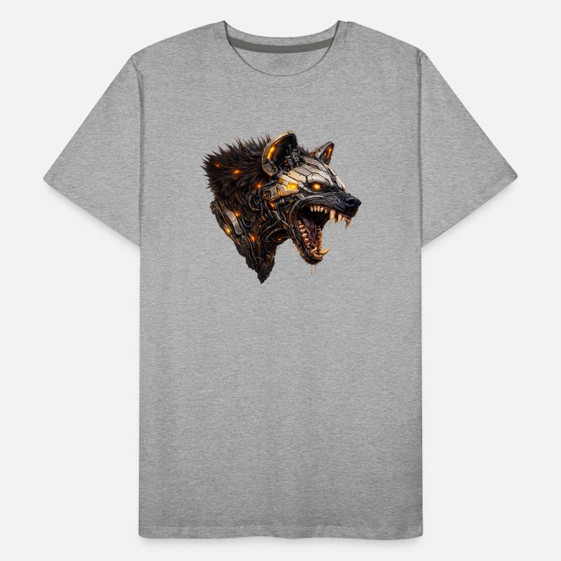 Mechanical hyaena head with luminous accents Men's Premium Organic T-Shirt