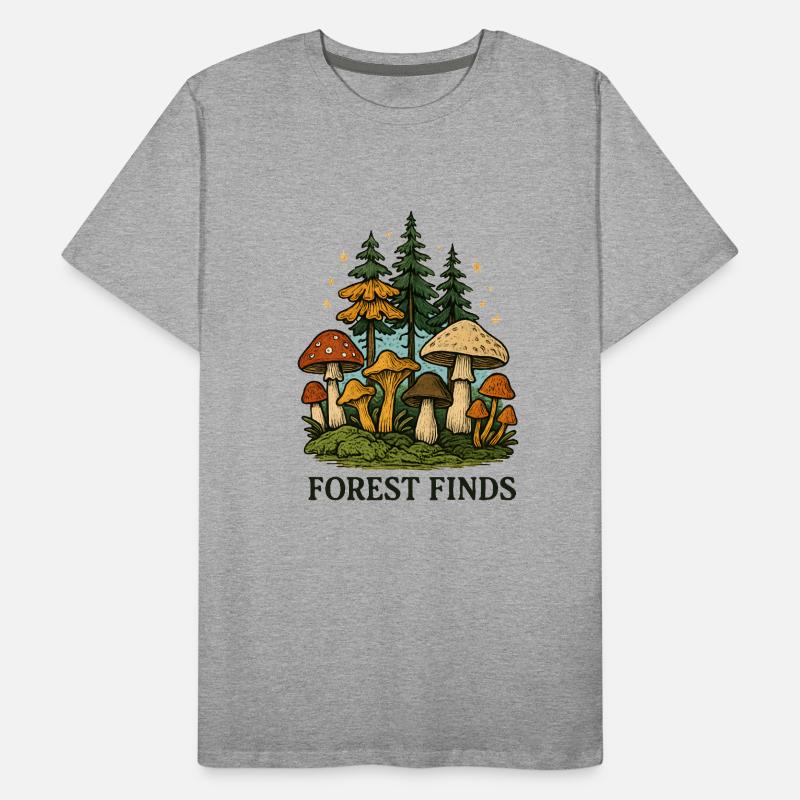 Découverte de champignons dans la forêt T-shirt bio Premium Homme