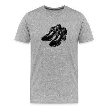 Tanzschuhe - Männer Premium Bio T-Shirt - Grau meliert - Vorne - Damien (186cm)