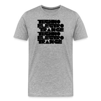Musique techno électro trance - T-shirt bio Premium Homme - gris chiné - Devant - Damien (186cm)