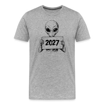 étranger - T-shirt bio Premium Homme - gris chiné - Devant - Damien (186cm)