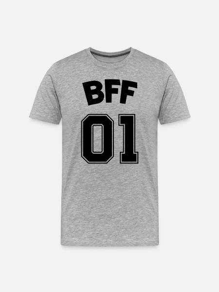 bff_01_best_friends - Männer Premium Bio T-Shirt - Grau meliert
