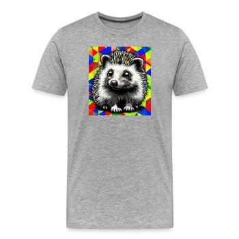 hedgehog - Men's Premium Organic T-Shirt - heather grey - Front - Damien (186cm)