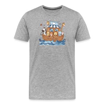 Cute Noah's Ark Animals for Kids Baby Room - Men's Premium Organic T-Shirt - heather grey - Front - Damien (186cm)