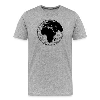 Weltkugel Erde modern minimalistisch - schwarz - Männer Premium Bio T-Shirt - Grau meliert - Vorne - Damien (186cm)