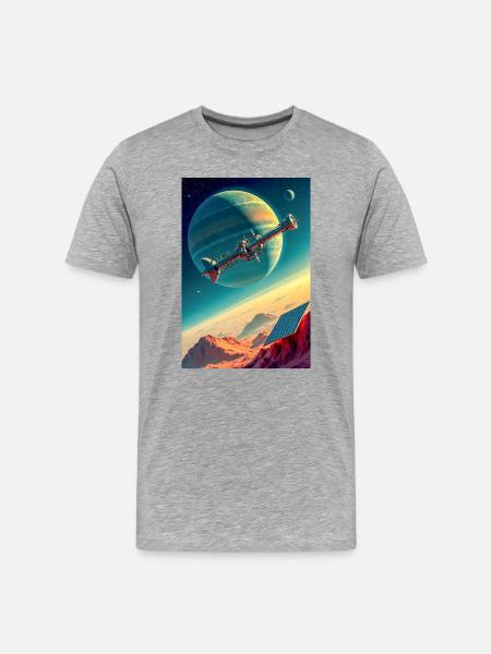Humanity Finally Finds Its New Home in Space - Men's Premium Organic T-Shirt - heather grey